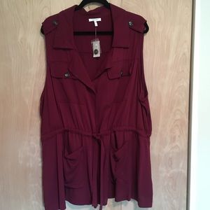 Maurices Tie Waist Sleeveless Vest Size 3 NWT